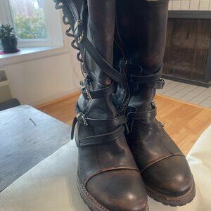 FREEBIRD by Steven, Cora, Distressed Black Leather , Size 9